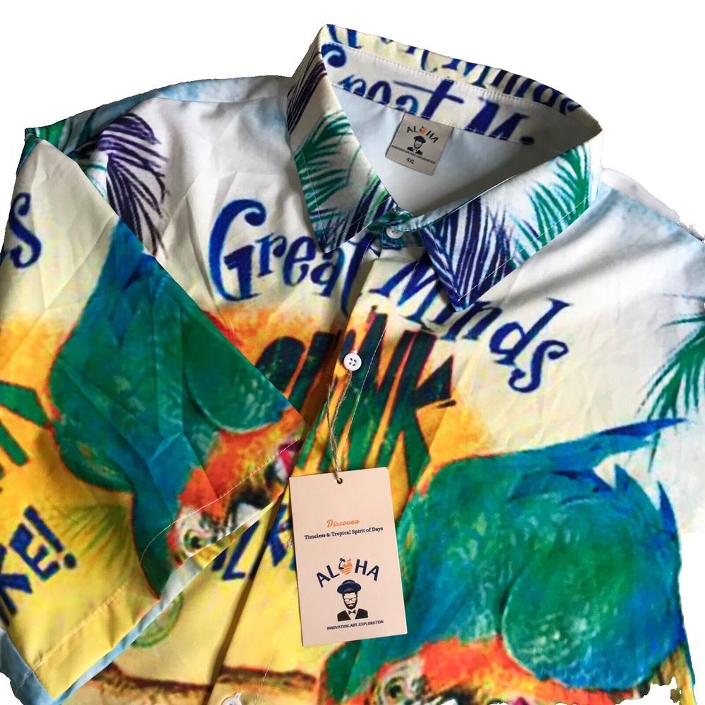 ALOHA Hawaiian Shirt Men's Size 4XL Short Sleeve Beach Floral Tropical Colorful